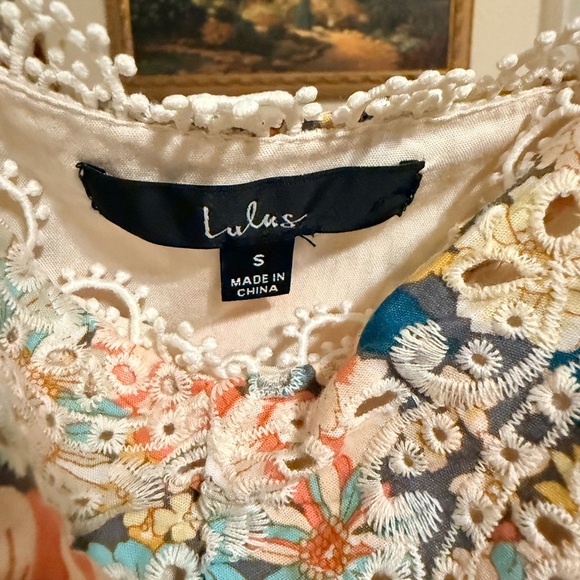 Lulu's Multicolor Floral Ruffle Crop Top - Picture 3 of 3